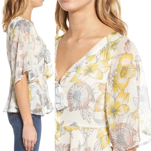 Anthropologie Floral Peplum Blouse - Picture 2 of 6